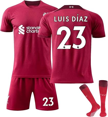 Amazon Co Jp ルイス ディアス ユニフォーム 背番号23 Luis Diaz 22 23 リバプール フットボール クラブ 家 サッカーユニフォーム子供大人用 靴下持参してください ングレプリカマッチ トレーニングチームスポーツウェア Size Small スポーツ アウトドア