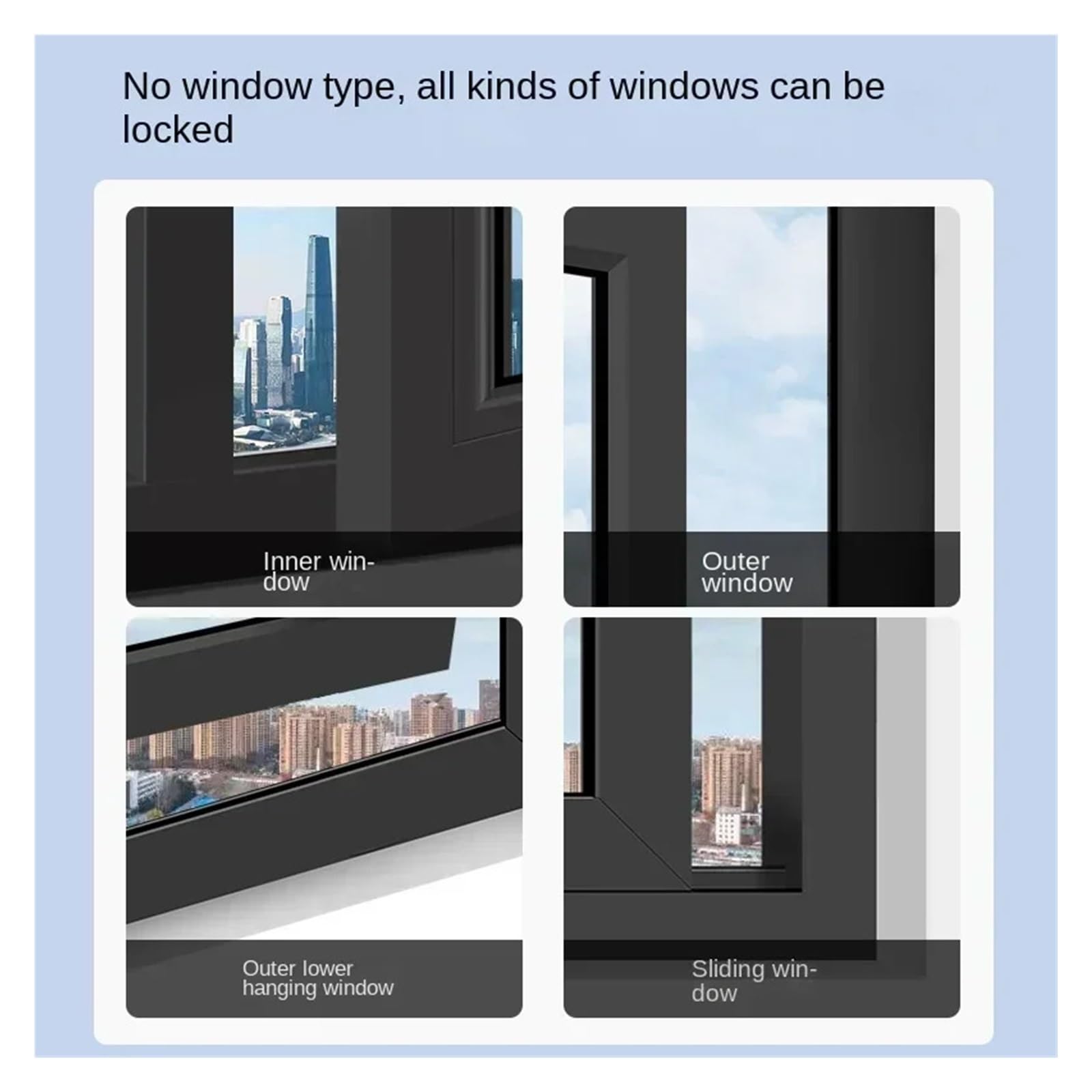Limitadores de ventanas, cerraduras for armarios infantiles, seguridad for niños acero inoxidable, giratorias for(Black)