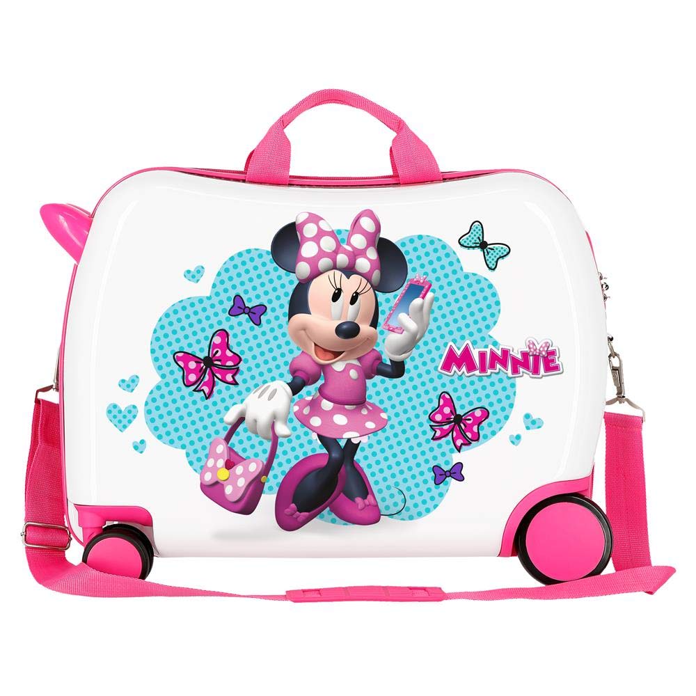 Disney Minnie Good Mood Walizka dziecięca, wielokolorowa, 50 x 38 x 20 cm, twarda obudowa, zamek szyfrowy, 34 l, 2,1 kg, 4 koła, bagaż podręczny, biały