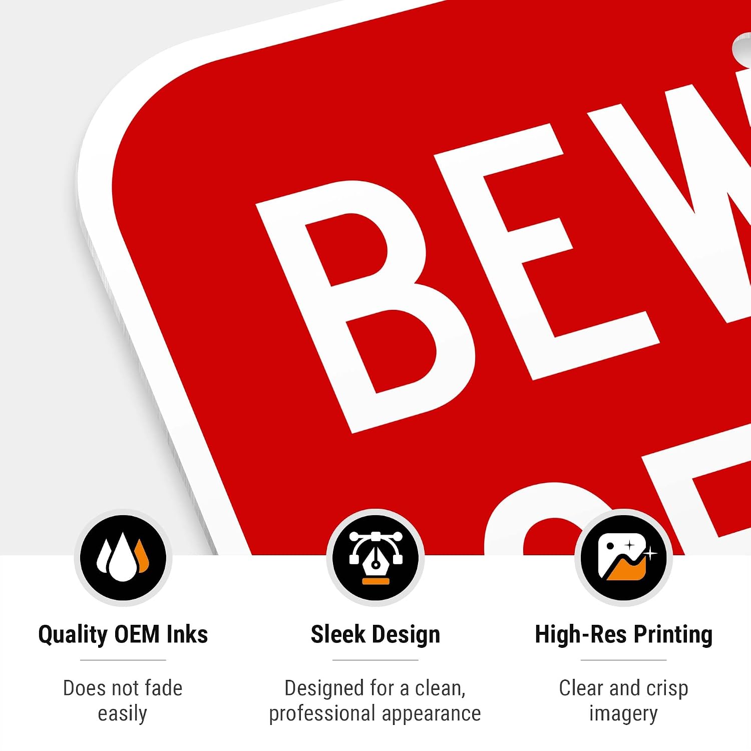 Beware of Dog Do Not Put Fingers Thru Fence Sign, 12x18 Inches, 55 mil Thick HDPS (high Density polystyrene), Made in USA