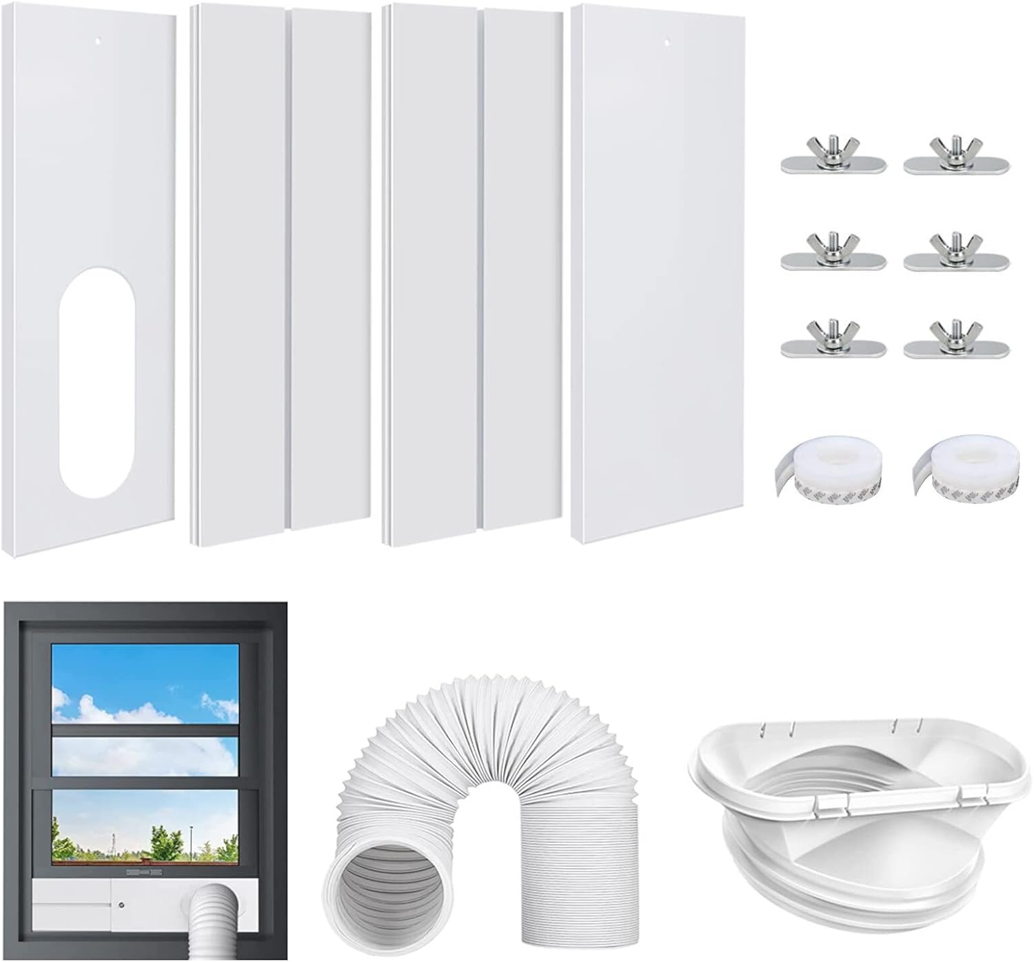 Dechoga Air Conditioner Window Vent Kit, Seamless Sliding Window Kit