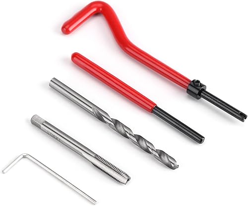 Walfront Kit de 30 piezas de inserción de reparación de rosca M6 compatible con herramientas manuales para reparación de automóviles, utilizado en