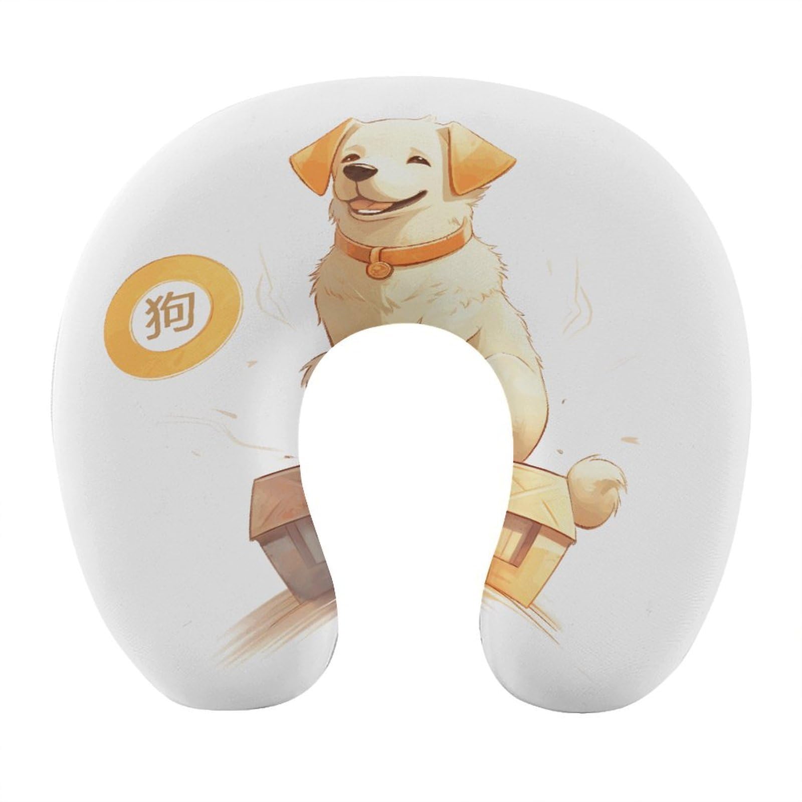Btcowzrv Style Zodiac Sign Dog U Shaped Neck Pillow Travel Pillows