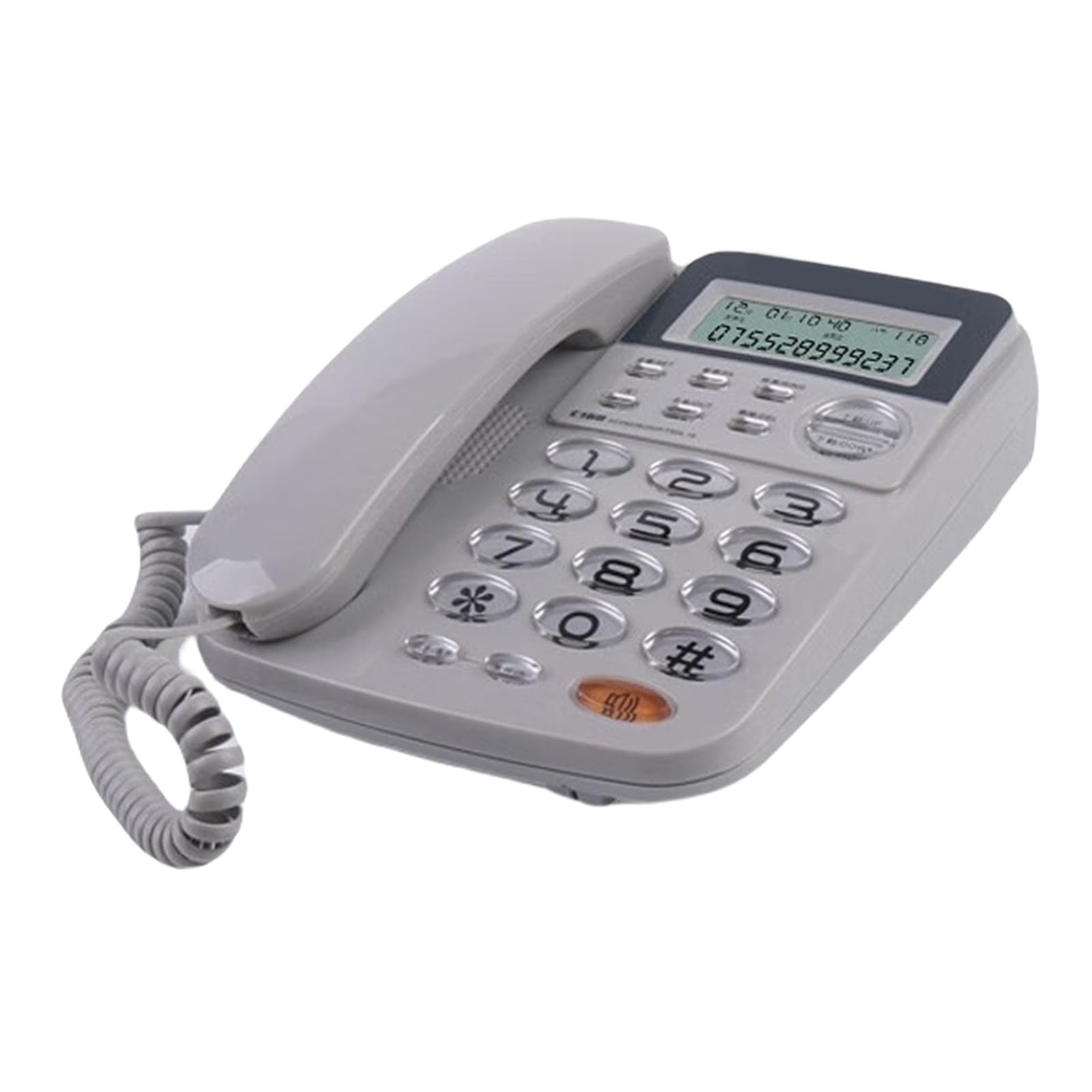 Téléphone filaire double interface C168 fixe de bureau sans pile avec sonneries configurables - 7