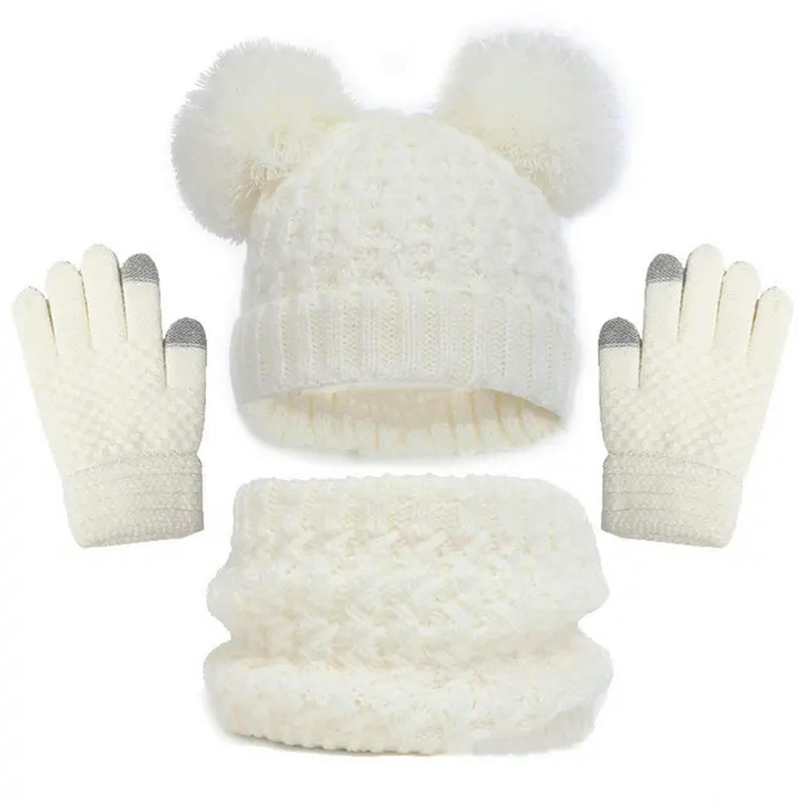 Gorro bufanda guantes niños para jugar en el parque este invierno 7