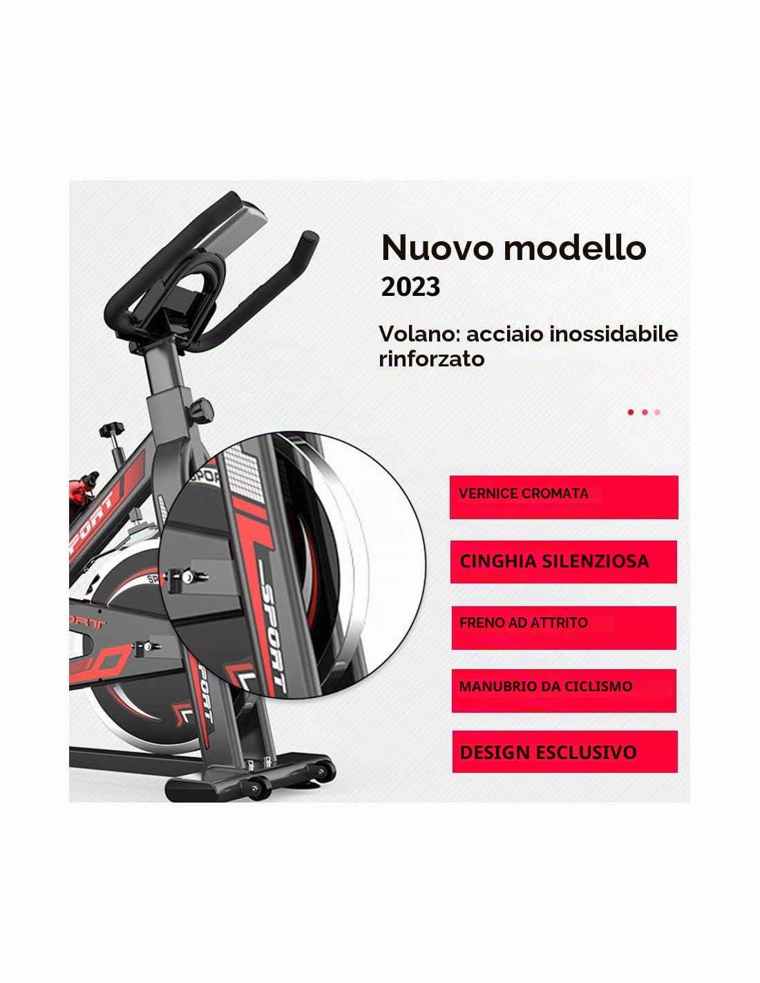 RICONDIZIONATO - Cyclette Tributo 3.0 | bici da interno | bici indoor silenziose con resistenza regolabile per casa