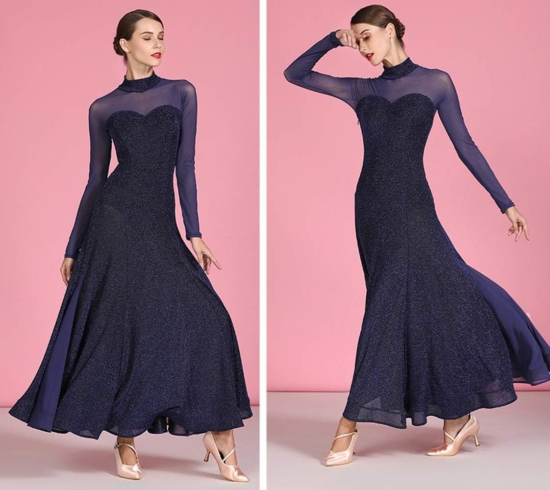 GRATTY 社交ダンス モダンドレス ダンス発表会 大きい裾 豪華な 社交ダンスドレス 競技着 練習着 演出用 ドレス スタンダー