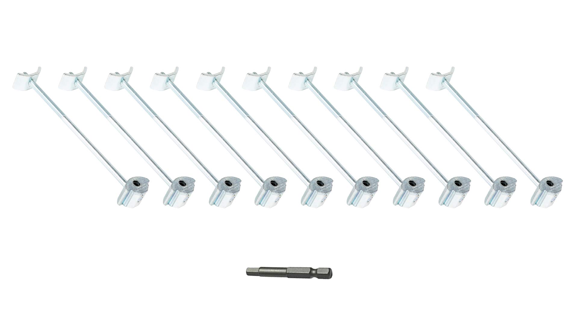 Zipbolt UT 10.700 165mm x 35mm (6.5” x 1.38”) Draw Bolt Joint Connector - 10 Pack – Connects Countertops, Tabletops, Panels, Furniture in Seconds – Includes 5mm Hex Bit with Quick Release Shank