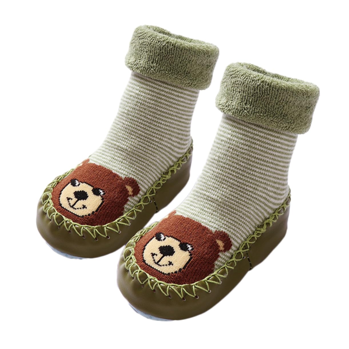 LIFKOME Infant Walking Socks Cartoon Cotton Toddler Socks Anti-slip Soft Sole 15-23 Months Baby Protection