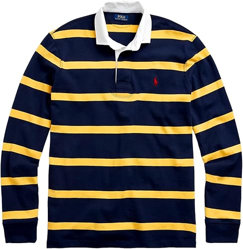 POLO RALPH LAUREN Camisa de rugby a rayas de manga larga para hombre