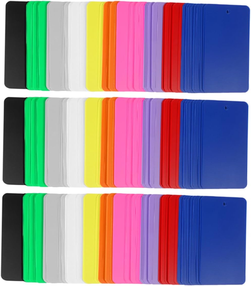 Uonlytech 150pcs Blank PVC Shipping Tags Colorful Transparent Heavy Duty Labels for Luggage Inventory Moving and Organization Easy to Attach Multi-use Packing and