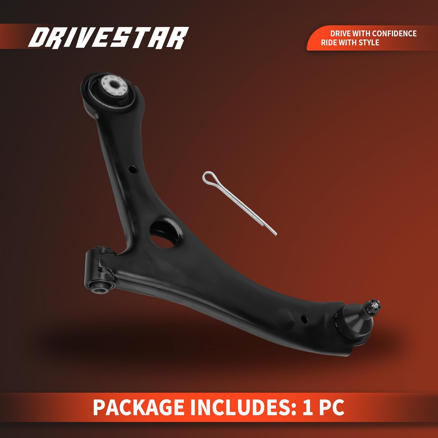 DRIVESTAR MS251001 Front Left Lower Control Arm with Ball Joint Bushing, for 2008-2013 Chrysler Town and Country, 2008-2013 Dodge Grand Caravan, 2009-2012 Volkswagen Routan, Front Suspension Driver