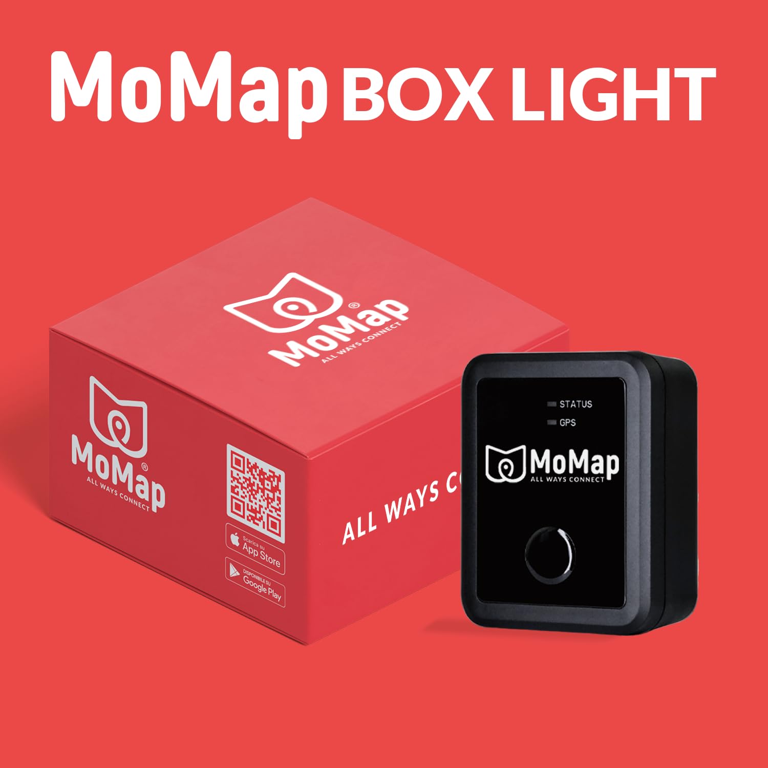 MoMap Box Light – Localizzatore GPS Portatile per Auto e Veicoli | SIM Inclusa con Abbonamento di 1 Anno, App 100% Italiana, Batteria Sostituibile | Facile da Installare (Tracciamento ogni 12 ore)