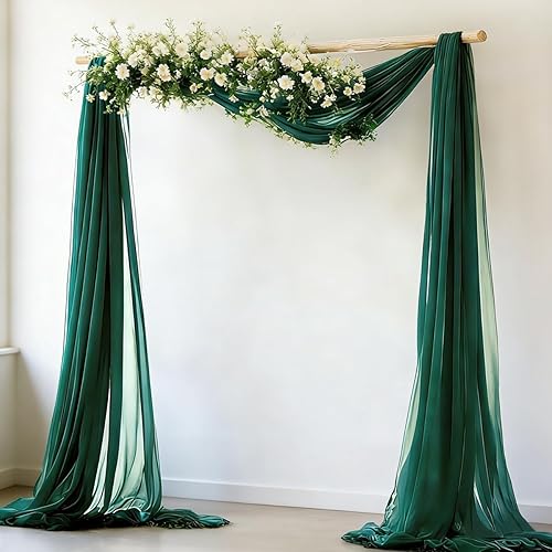 Vista 11 de MLMW Tela de Drapeado para Arco de Boda 2 Paneles 29" x 20 Pies Rosa Pascua Transparente Cortinas de Telón de Fondo para Arco de Boda Cortina al