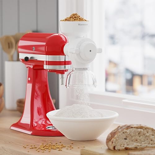 Miniatura 2 de Accesorio para molino de granos para batidora de pie Kitchenaid, accesorio de molinillo de harina de 8 niveles para trigo, maíz, avena, grano de café