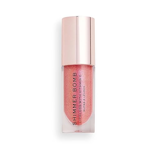 Revolution Shimmer Bomb Lip Gloss, tinte labial infundido con vitamina E, acabado brillante, viene en 6 colores, Daydream