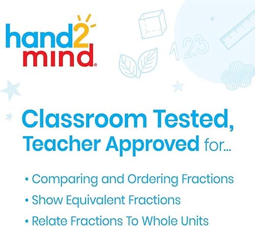 Miniatura 10 de Hand2mind - Juego de cubos de plástico con diseño de torre de arcoíris con fracciones juego de 51