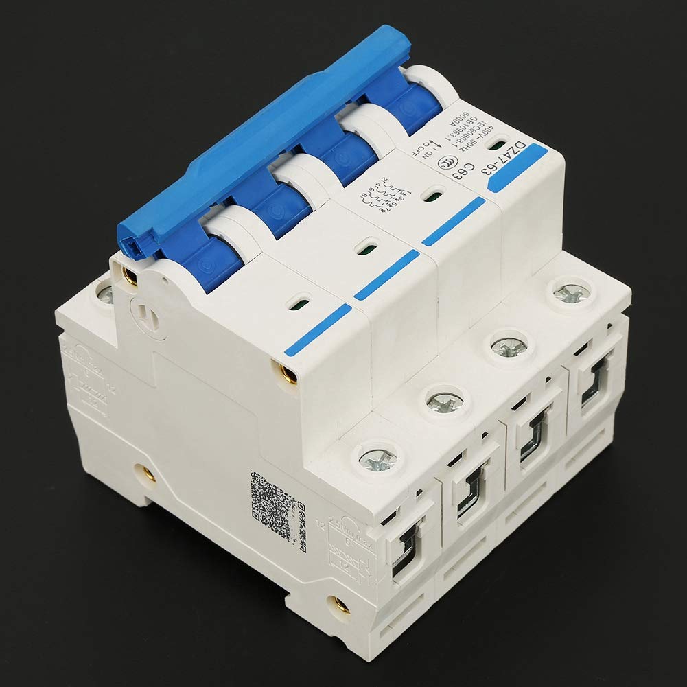 400V DZ47-63 Disjoncteur 4P 63A 6KA Disjoncteur Miniature à Courant Surcharge Court-Circuit Protection pour Lignes de Distribution D'éclairage Résidentiel