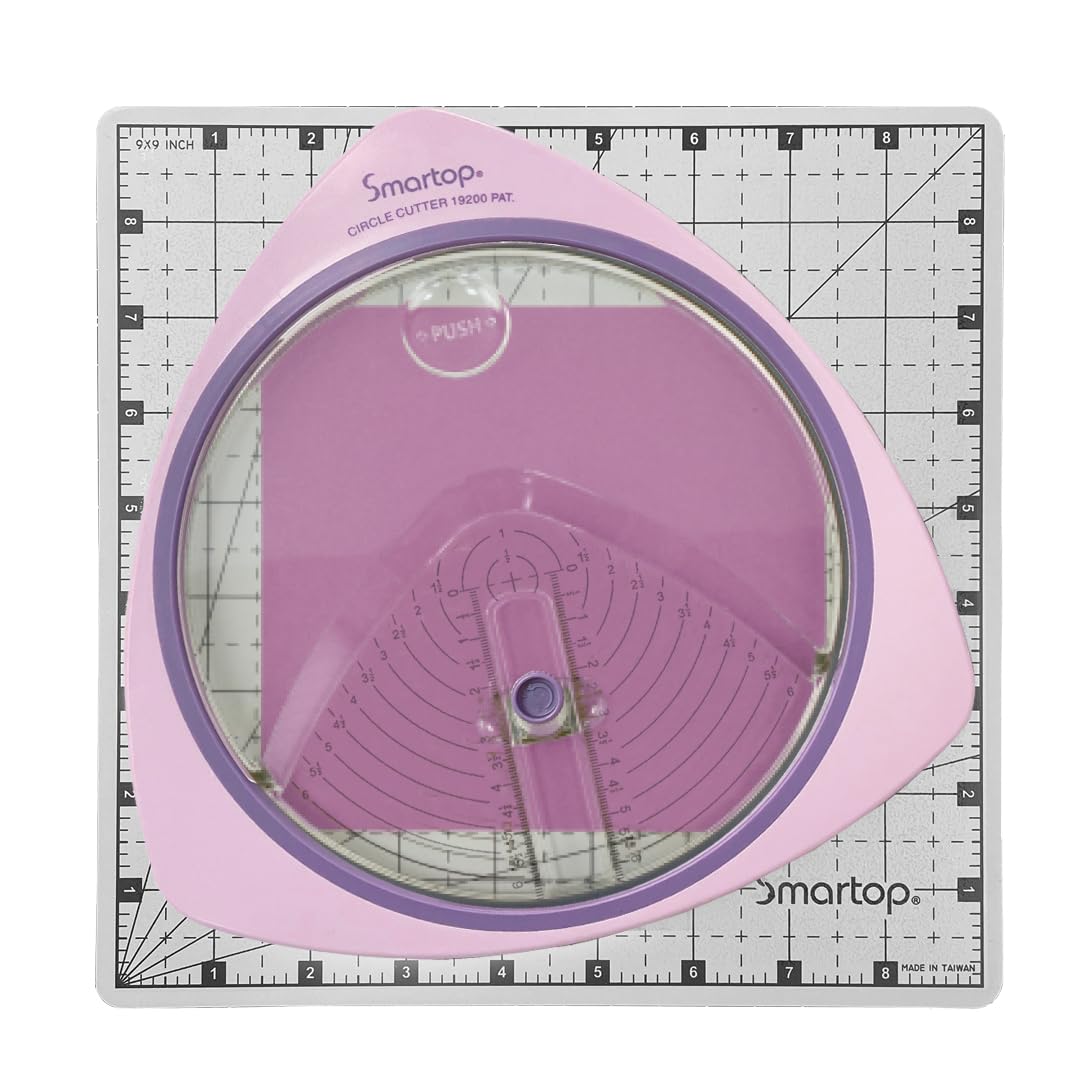 Taglierina circolare con tappetino adesivo, 3 lame sostituibili per scrapbooking artigianato di carta, arte fai da te, taglierina circolare regolabile