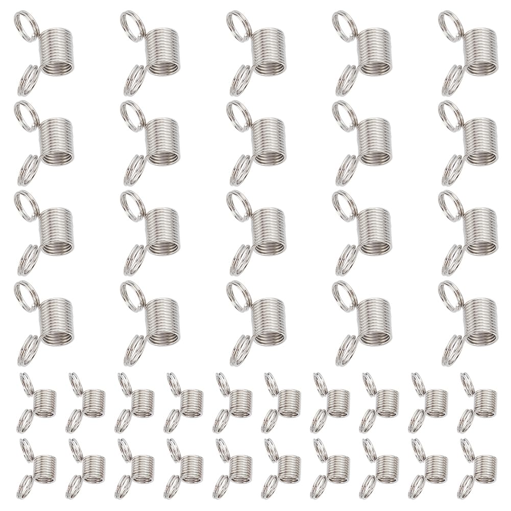 PLIGREAT 40 Pcs Beads Stoppers 2 Sizes Bead Clamps for Jewelry Making Bead Wire Ends to Prevent Beads from Falling Bead Cord Clips for Jewelry Making Kumihimo DIY Bracelets Necklaces