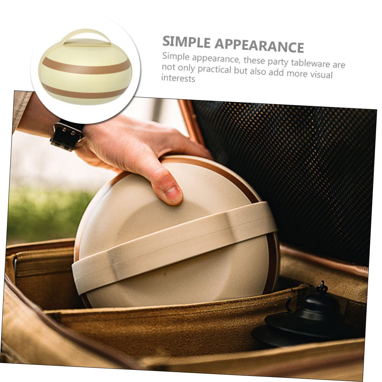 Toddmomy 1set Portable Cutlery Outdoor Tableware for Camping Picnics Plates Spoons Cups and Chopsticks Easy to Clean Microwave Dishwasher for Parties Gatherings