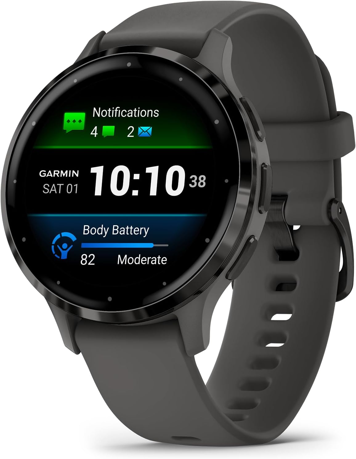 Amoled Smart Watch Venu 3S | Advanced Health and Fitness Features with Upto 10 Days of Battery Life, Voice Functionality, Music Storage| Touchscreen Watch with Built-in Sports Apps
