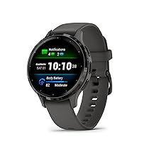 Garmin Venu 3S, Smartwatch AMOLED 1,2″, Cassa 41mm, Microfono e Speaker, Musica, Pay, +30 App sport, GPS, Cardio, SpO2, Autonomia 10 giorni (Pebble Gray & Slate)