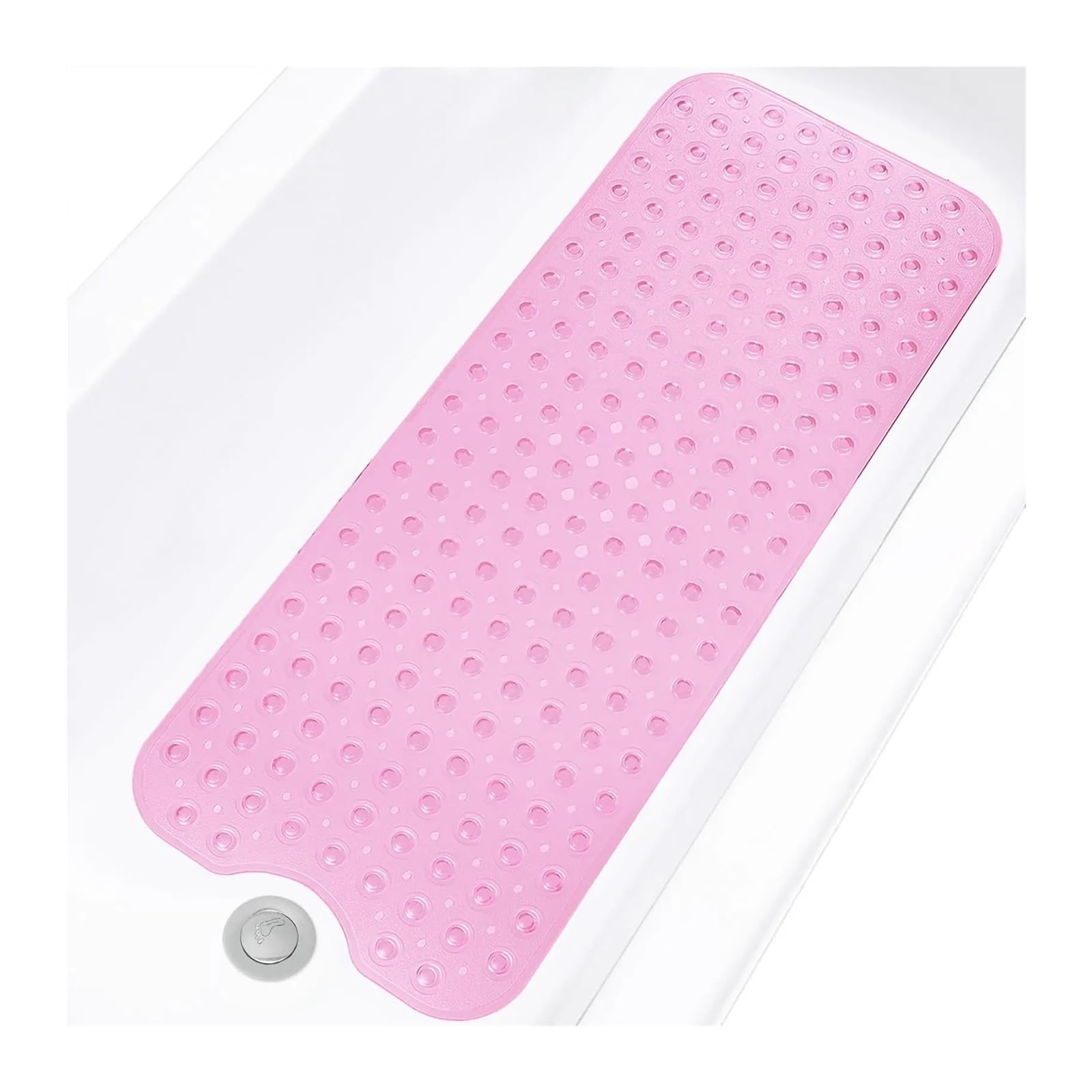 Genérico Alfombrillas de bañera for Ducha, Alfombrilla baño Antideslizante 40x16cm con Orificios Drenaje y ventosas, for(Clear Pink)