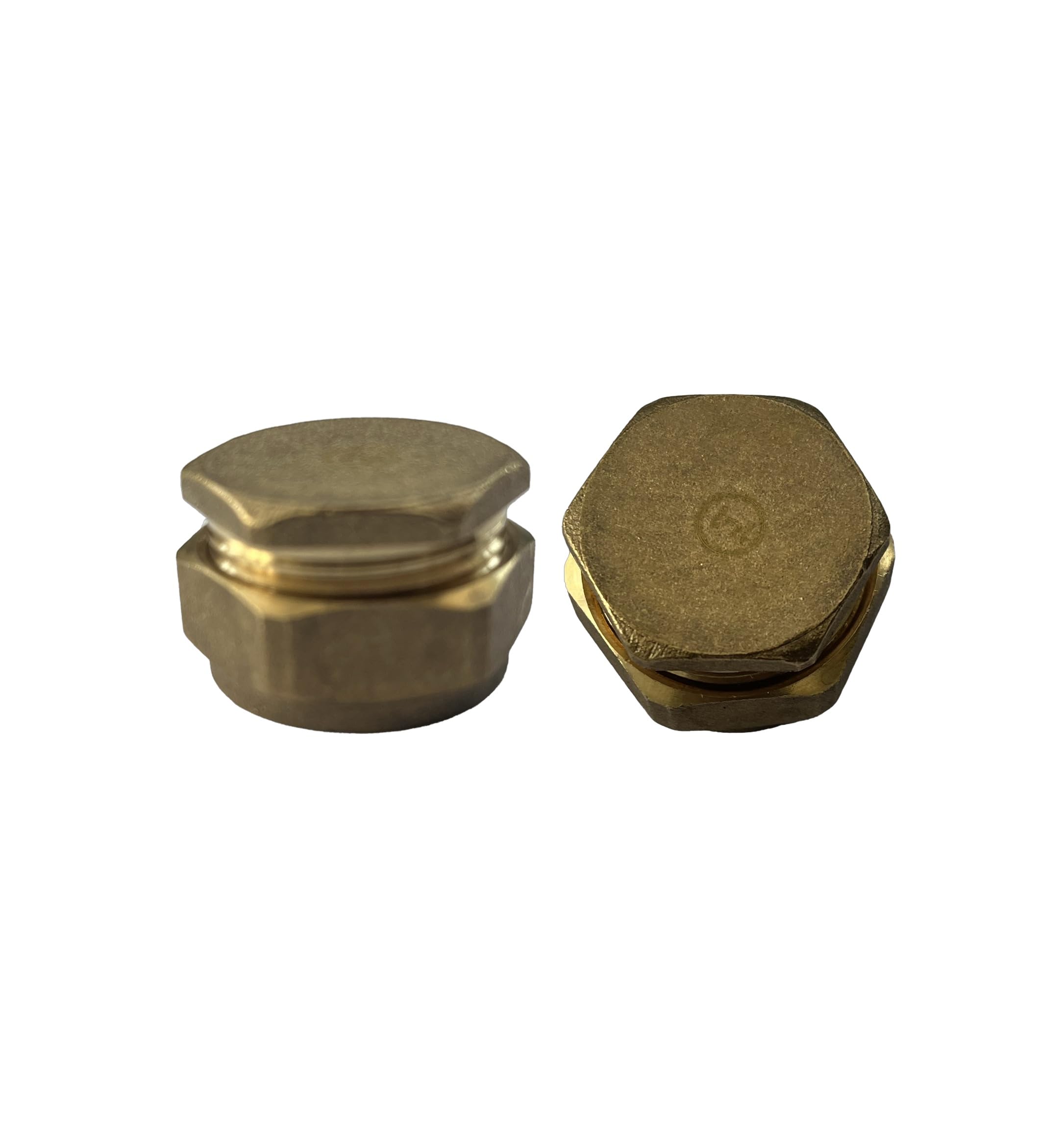 WRAS 22mm Brass Compression Stop End Blank Cap for Copper Pipe, Pack of 2, WRAS and BS EN 1254-2 Certified Plumbing Fittings