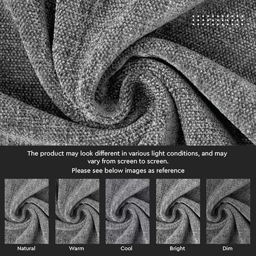 Image of Encasa XO Thick Chenille Throw Pillow Covers Set of 2 | Grey - (20 inchx20 inch) (50x50 cm) | Decorative Accent Square Throw Pillow Cases for Couch, Home Decor, Sofa