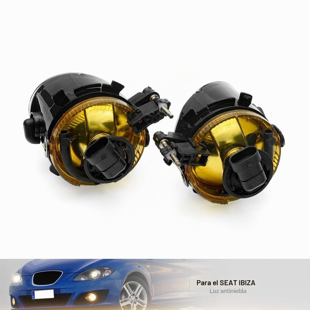 Faros antiniebla delanteros para Seat Leon Mk2 1P Ibiza IV Altea Toledo 2 piezas Faros antiniebla del parachoques delantero Conjunto de faros 9006 HB4 Luces de conducción antiniebla halógenas