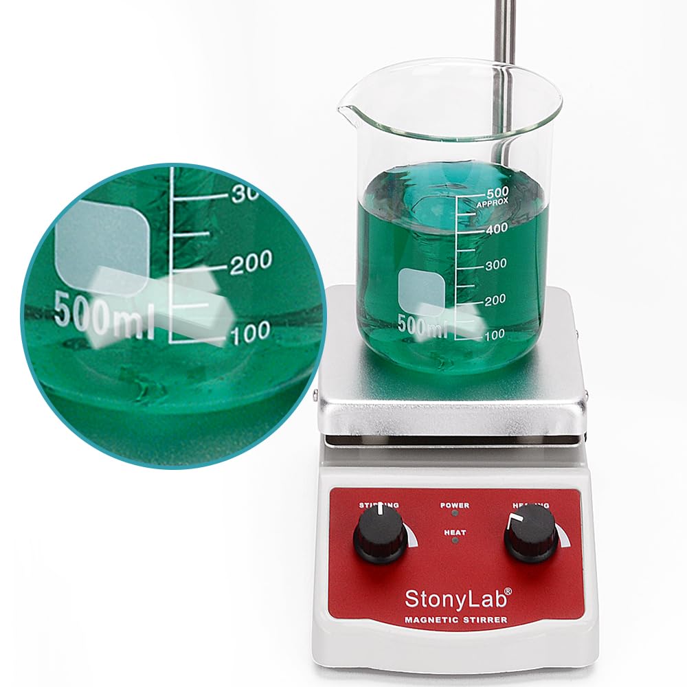 stonylab 5-Pack Kreuzform Magnetisch Rührer Rührer Bar, 50 x 10 mm PTFE-Beschichtete Magnetische Rührer Bars Weiß Rührer Mixer für Rührer