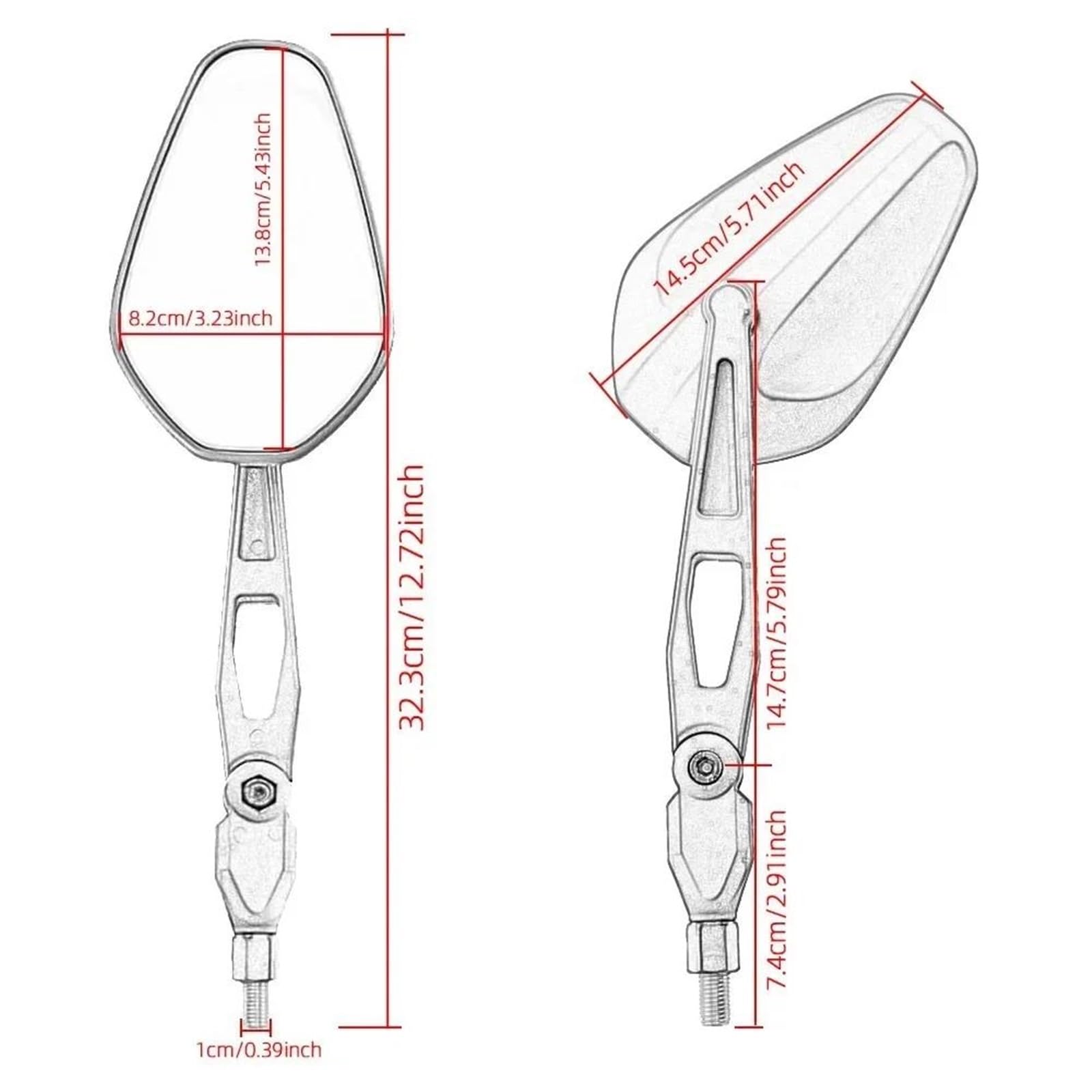 Rétroviseurs Moto Rétroviseur pour Guidon De Moto Rétroviseur De Course Rétroviseurs Latéraux De Vélo De Rue pour Suzuki pour GSXR 600 750 1000 Accessoires Moto(Style B)