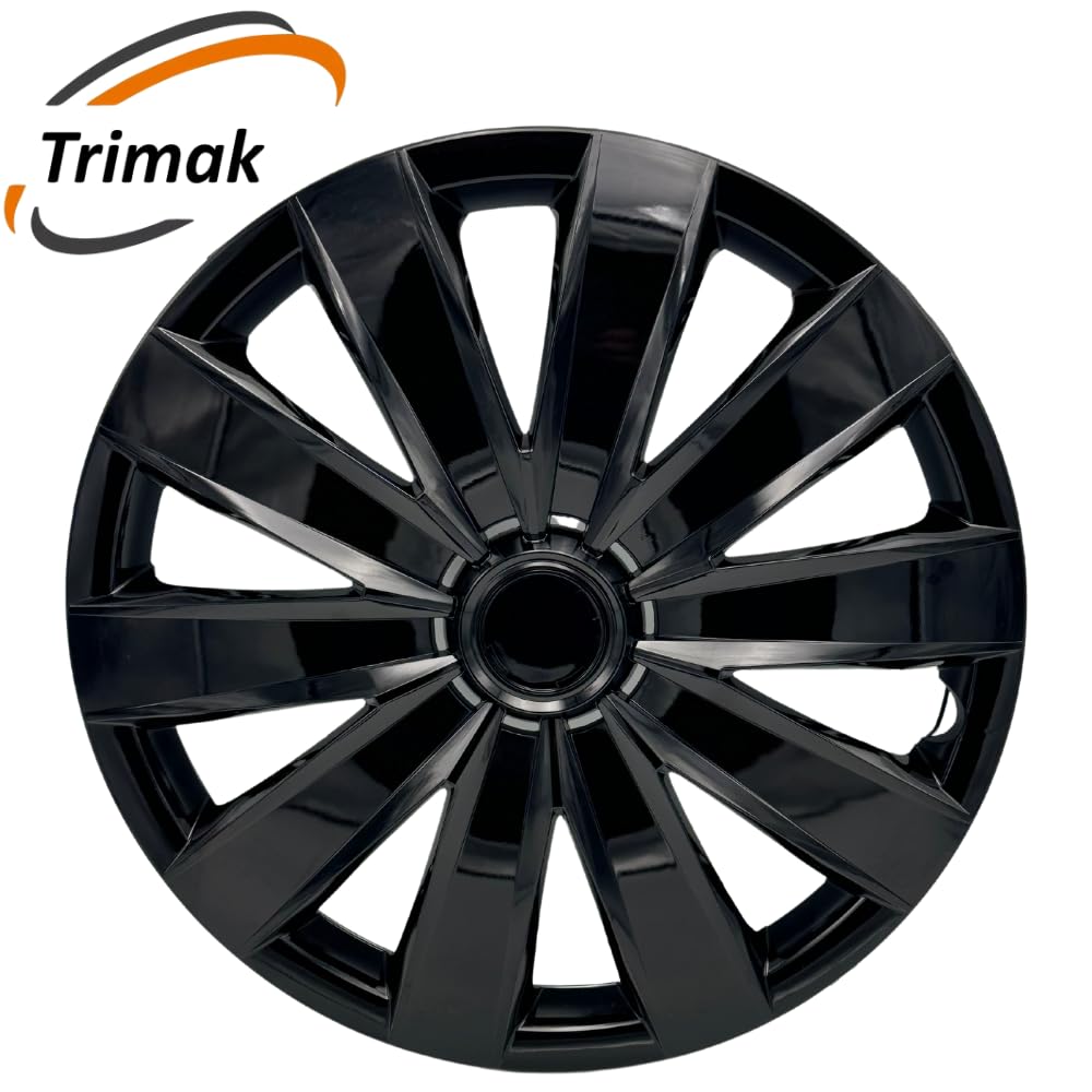 Wieldoppen, 14 inch, set van 4, zwart, ABS-kunststof, slagvast en