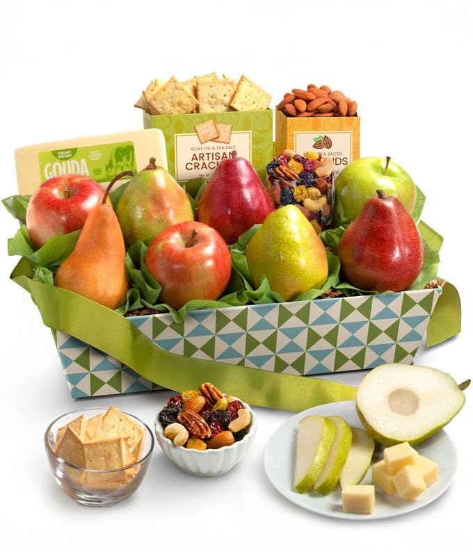 From You Flowers - Classic Cheese & Fruit Gift Basket for Birthday, Anniversary, Get Well or Celebration