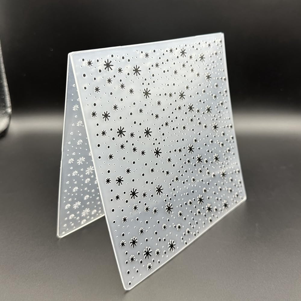 3D Plastic Embossing Folder Template Christmas Snowflakes Falling Texture 5.91x5.91 Inch for Card Making DIY Scrapbooking Paper Crafting Handmade Crafts Scrapbooking Arts Supplies Scrapbook Decor