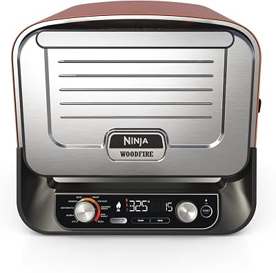 Ninja Woodfire, Forno per Pizza Elettrico da Esterno e Affumicatore, Rosso