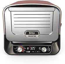 Ninja Woodfire Outdoor-Ofen, 8-in-1-Pizza- Ofen, BBQ-Smoker mit Bratrost, Pro-Heat-Schale, Pizzastein, Holzpellets & Schaufel, elektrisch, 6 Pizza-Einstellungen, Burnt Orange OO101EU