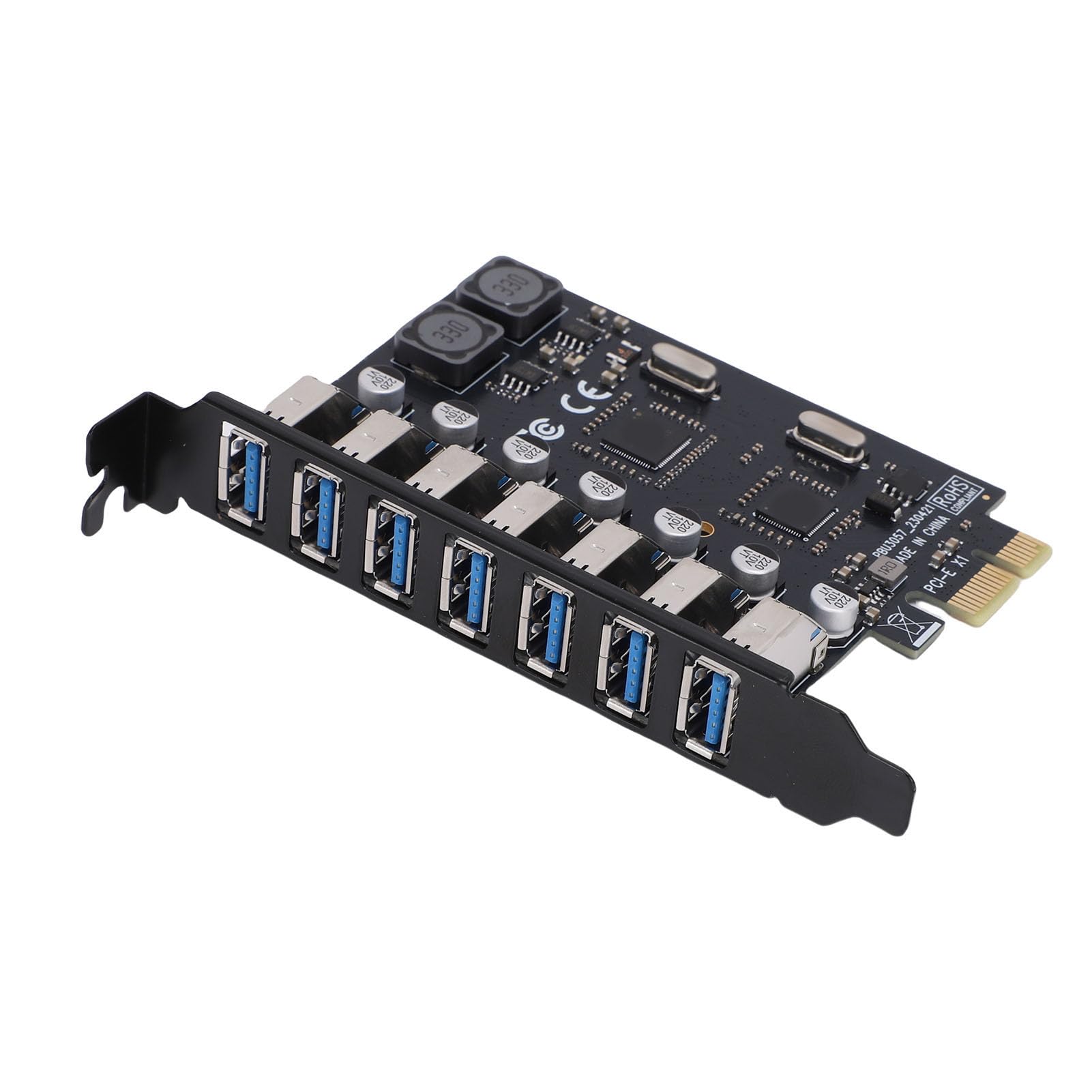 JTLB Scheda di espansione USB PCIe a 7 porte, adattatore controller da PCI Express a hub USB 5Gbps Supporto ad alta velocità per 11 10 8 7, alimentatore stabile, ampia compatibilità del sistema