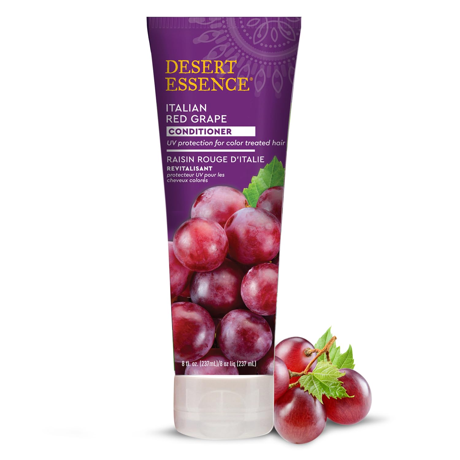 Desert EssenceItalian Red Grape Conditioner Antioxidant-Rich Resveratrol, Organic Sea Kelp & Nettle Extracts Minerals & Vitamins - Vegan, Gluten-Free, Cruelty-Free - 8oz