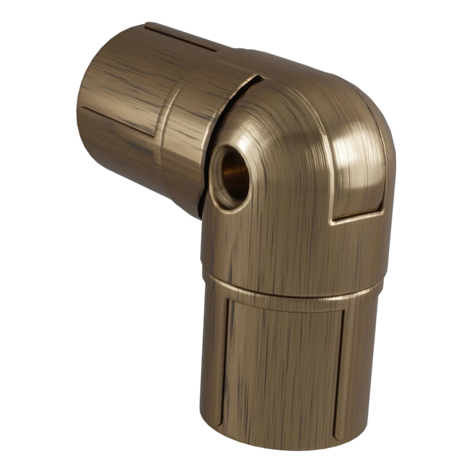 Bay Window Connector for 25mm Curtain Pole – Adjustable Elbow Joint Connector 90° to 135° – Heavy Duty Metal Curtain Pole Accessory – 1 Per Pack (Antique Brass) — image 1