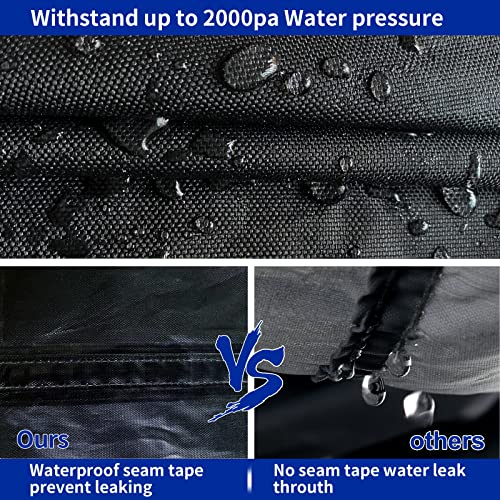 Tuszom 800D Solution-Dyed Center Console Boat Cover 100% Waterproof Marine Grade Polyester Canvas Boat Cover For Center Console (20' - 22' L, Up To 106" W, Black) #TOP3