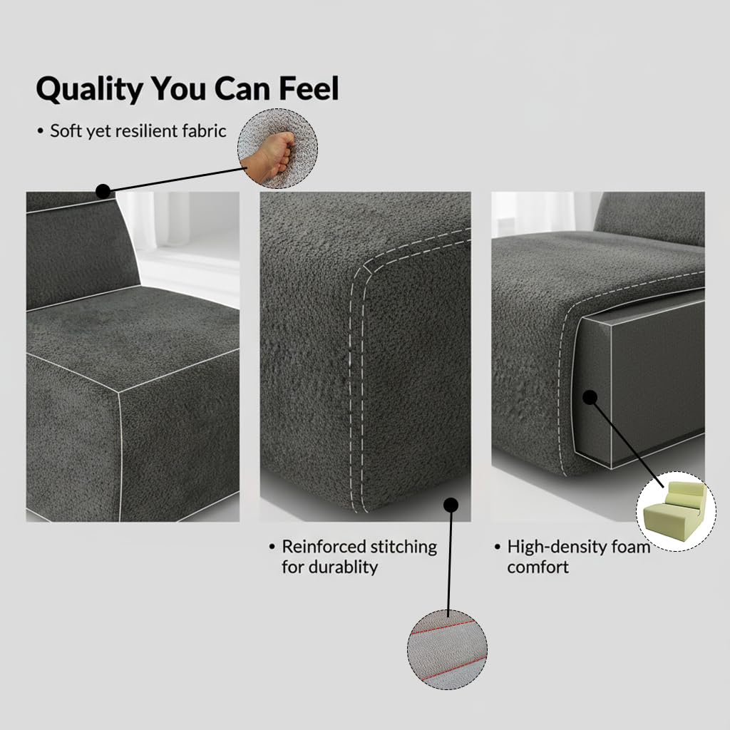 Bodenstuhl mit Hochdichtem Schaumstoff, Grau Ergonomischer Meditationsstuhl, Lazy Sofa, Relaxsessel für Wohnzimmer (Dunkelgrau)