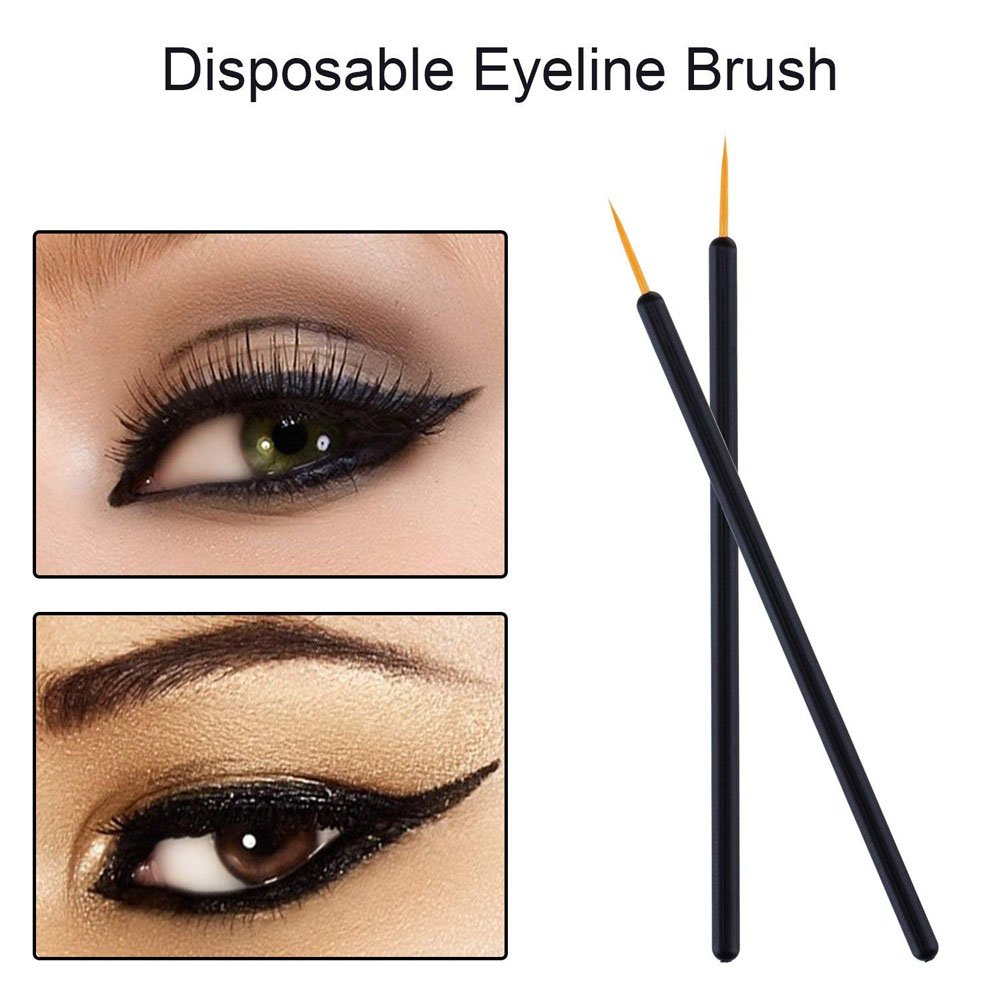 MELADY Disposable Eyeliner Brush Applicator Cosmetic Eye Wands Makeup Tool (Pack of 1000, Gold head)