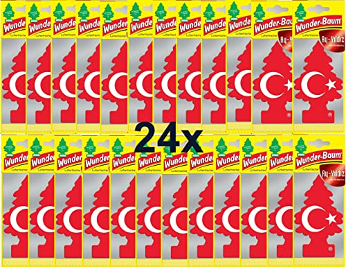 24 pezzi HAVA spreyi koku ağacı Ay Yildiz bandiera turca (vaniglia) albero miracoloso deodorante albero profumato