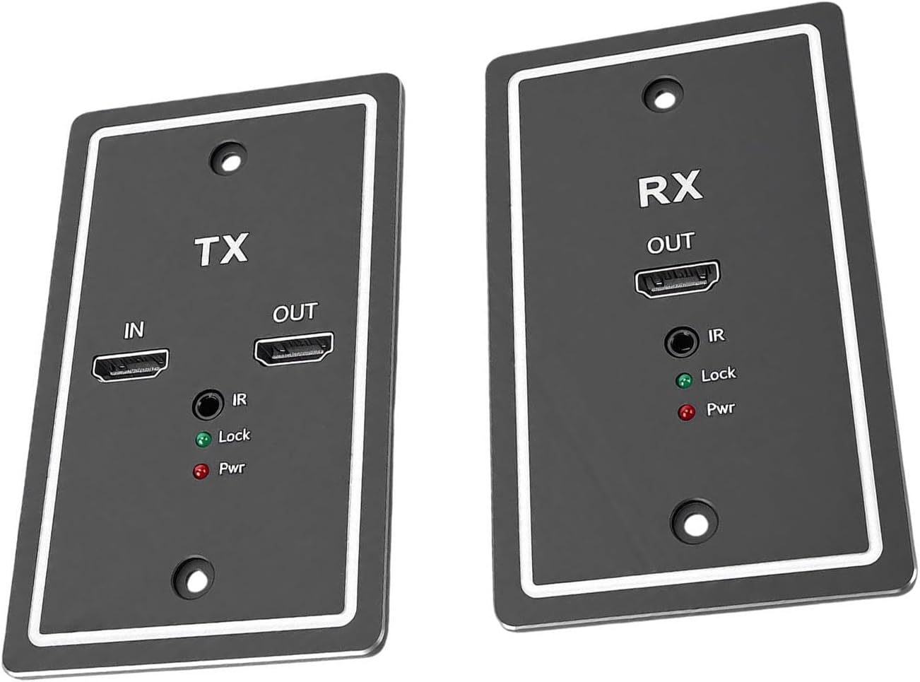Zerone HD Multimedia Interface Extender Kit Lossless Transfer for PC TV Projector 1080P HD Wall Plate Transmitter for Home Theater, Aluminum Alloy