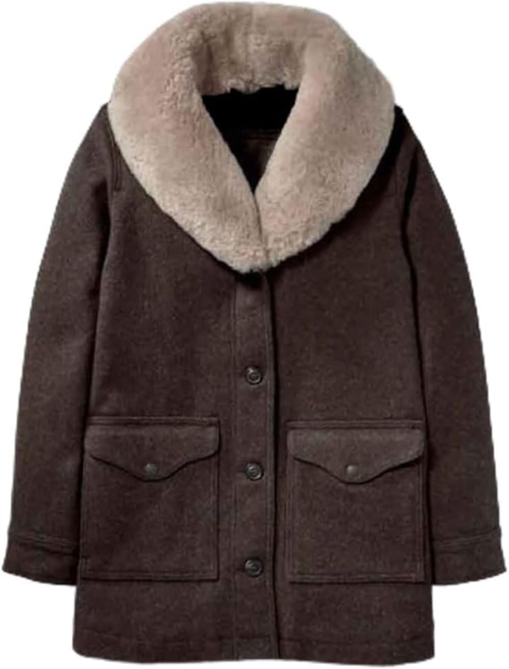 Zulin Womens's Kelly Reilly Brown Yellowstone Beth Dutton Woolen Coat