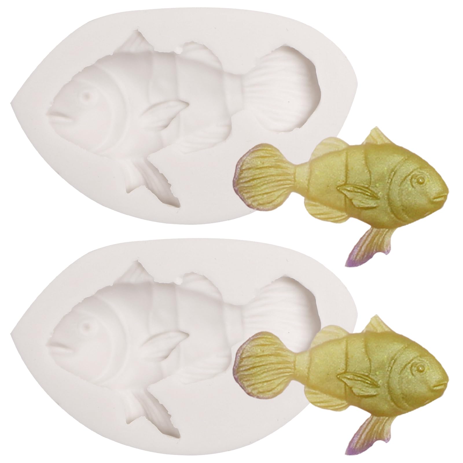 Fisch-Fondant-Formen, Ozean-Silikonformen, Meeresmotiv, Kuchendekoration, Schokoladenformen für Kekse, Cupcake-Topper, Süßigkeiten, Gummi, Ton, Harz, DIY-Basteln