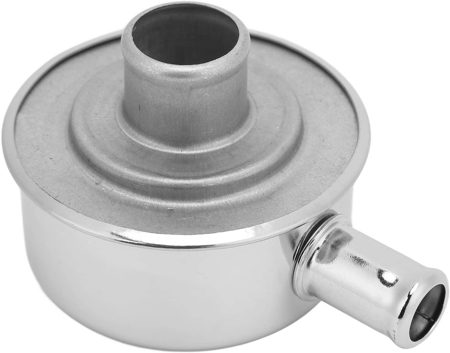 Round Valve Cover Breather, Round Valve Cover Breather Push In Style Highly Polished Breather Device with Vent Tube for BBC SBF 350