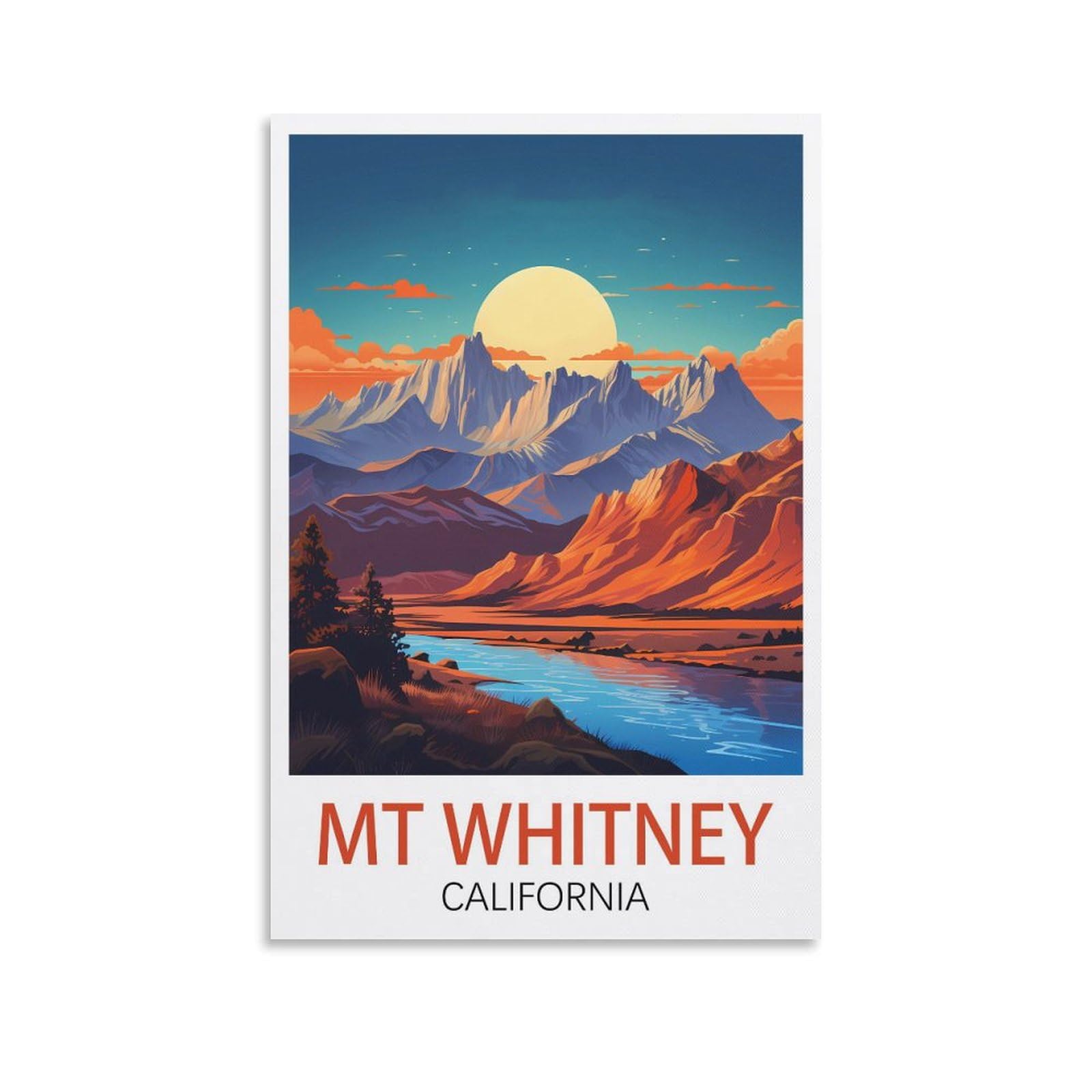EZMLFA Diamond Painting Kits for Adults,Mt Whitney California 5D Diamond Painting Kit for Adults Beginners, DIY Full Round Drill Gem Art Kits for Home 40x40cm